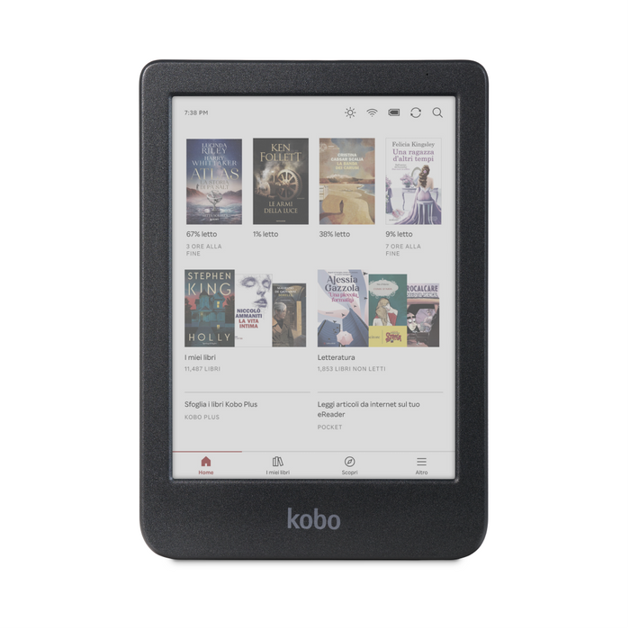 Kobo Clara Colour nero, vista frontale.