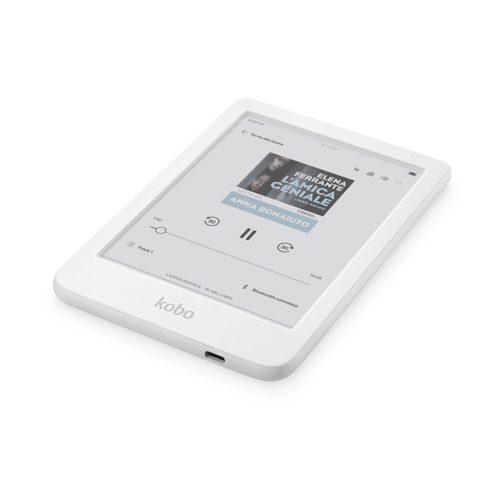 Kobo Clara Colour bianco sdraiato.