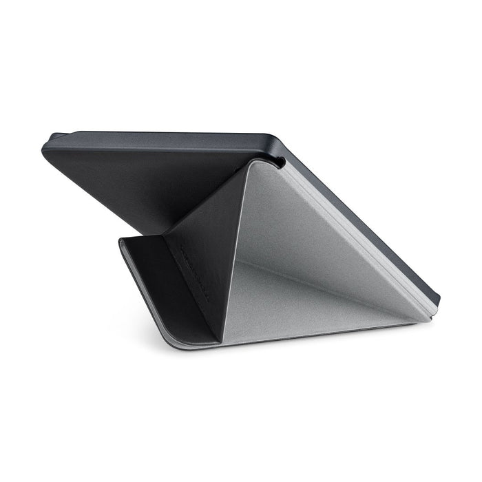 Vista posteriore della SleepCover nera per Kobo Libra 2 piegata a origami.